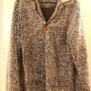 Gray sherpa pullover